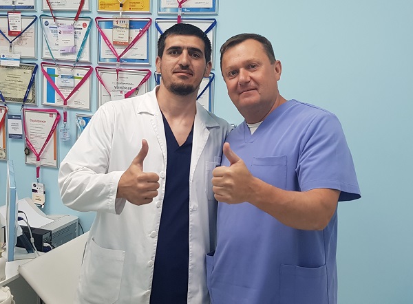 Хирург флеболог Татаев А.А. из Волгограда с Семеновым А.Ю. после мастер-класса
