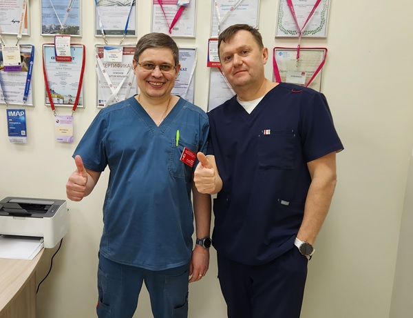 Хирург флеболог Кобзев И.В. из Тулы с Семеновым А.Ю. после мастер-класса