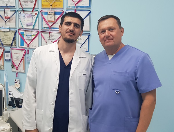 Доктор Семенов А.Ю. с хирургом-флебологом Татаевым А.А. в «Центре Современной Флебологии»